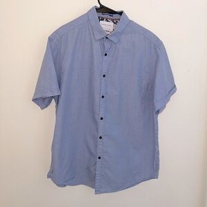 Men’s Denim And Flower Like New Slim Fit Button Down Shirt